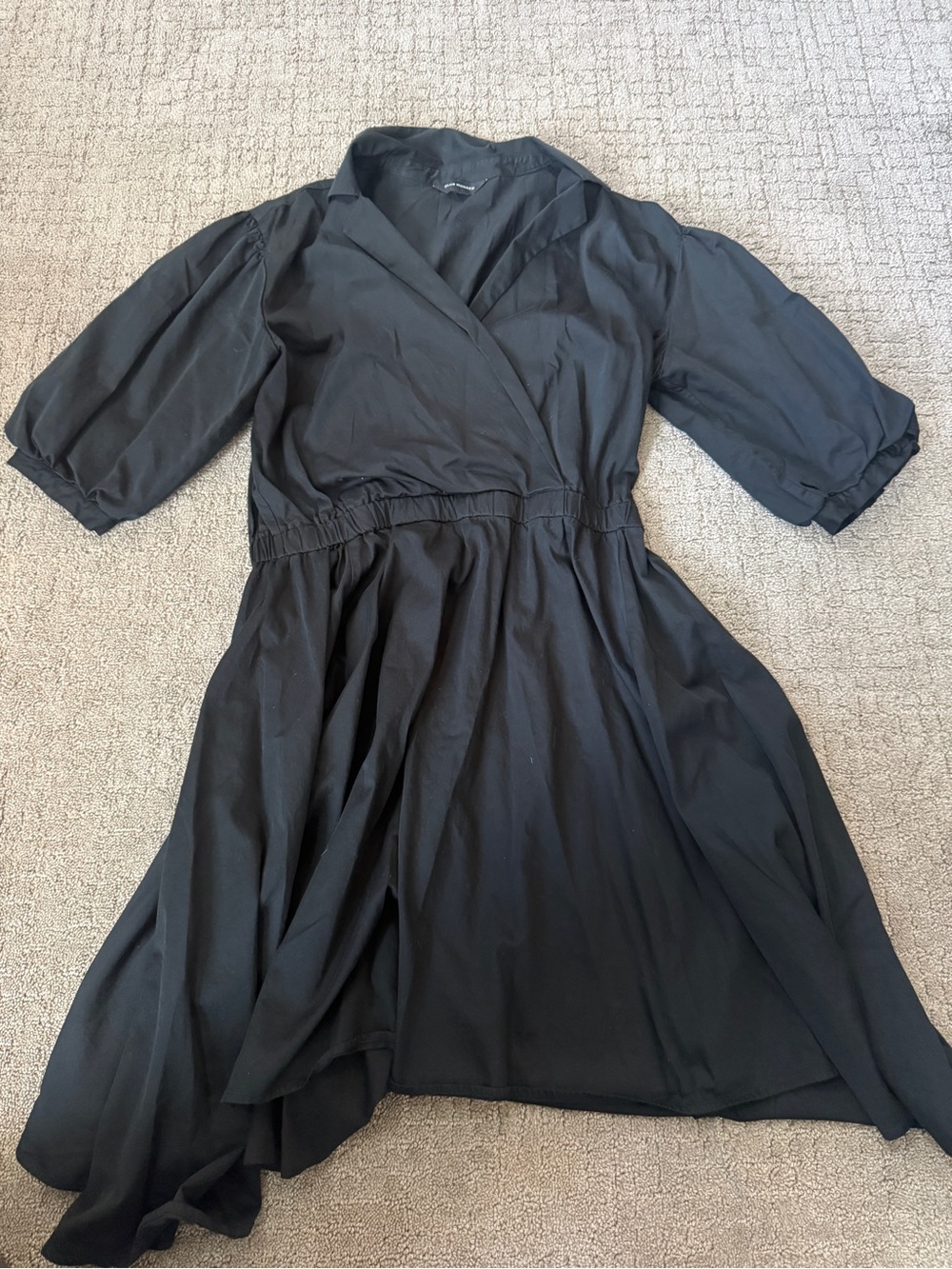 Club Monaco Black Wrap Midi Dress